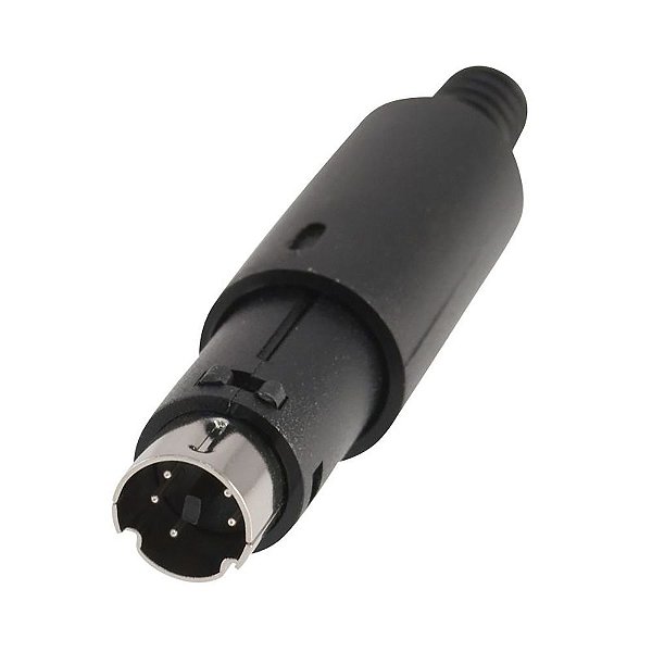 Conector 5 Pinos Padrão MIni DIN Macho Lado Cabo