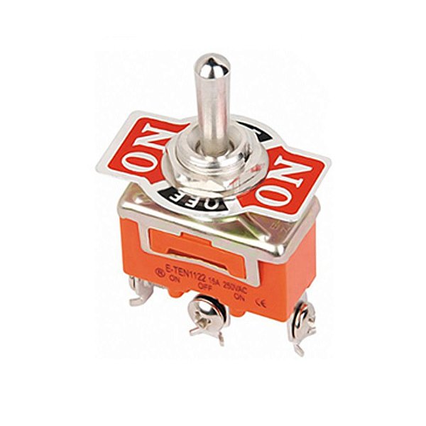 Chave Seletora Alavanca Retorno ao Centro 3 Pinos 15A 12mm