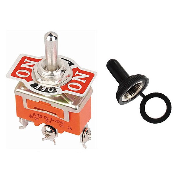 Chave Alavanca Retorno ao Centro 3 Pinos 12mm Prova D'agua