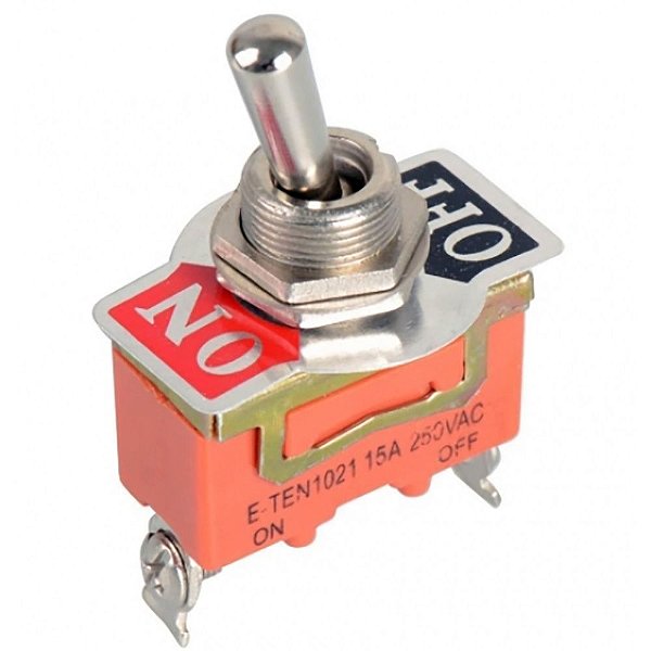 Chave Alavanca Liga Desliga 2 Pinos 15A 12mm