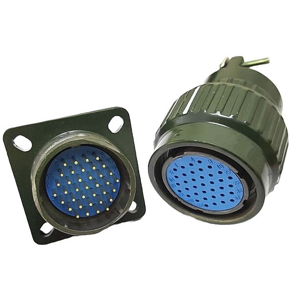 Conector 37 Pinos Militar em Alumínio Conjunto Macho e Femea