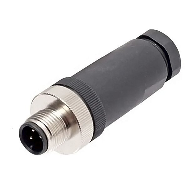 Conector 3 Pinos M12 Reto PG9 Macho Lado Cabo