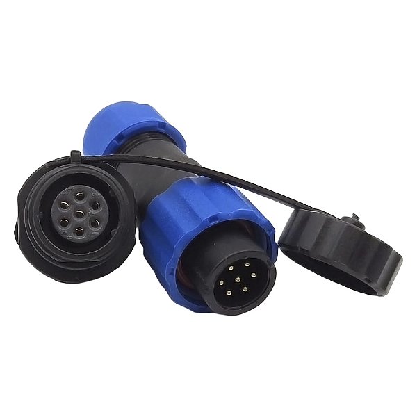 Conector 7 Pinos PD2 Impermeavel Conj Macho e Femea Painel