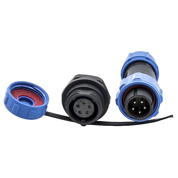 Conector 5 Pinos PD2 Impermeavel Conj Macho e Femea Painel