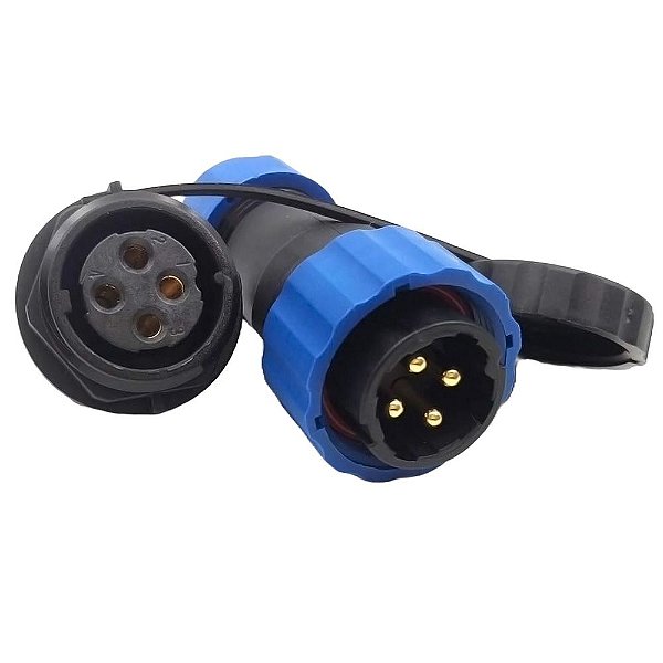 Conector 4 Pinos PD2 Impermeavel Conj Macho e Femea Painel