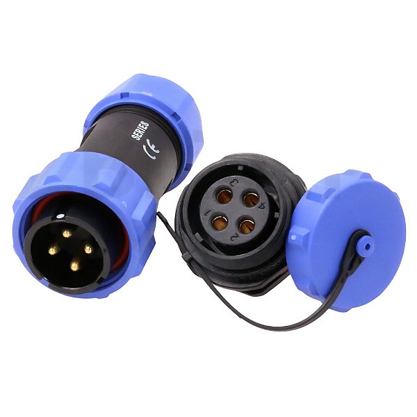 Conector 4 Pinos PD4 Impermeavel Conj Macho e Femea Painel