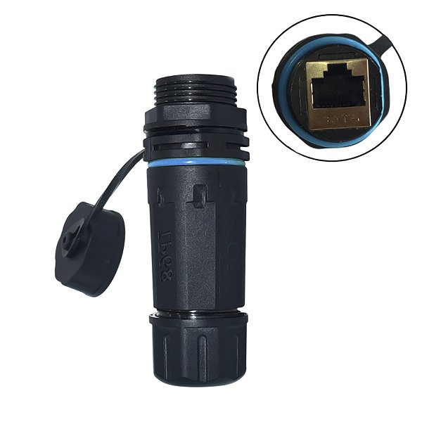 Conector RJ45 Cat6 à Prova d'Água IP68 Painel Femea Femea