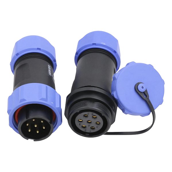 Conector 7 Pinos PD4 21mm Impermeavel IP68 Cabo-Cabo