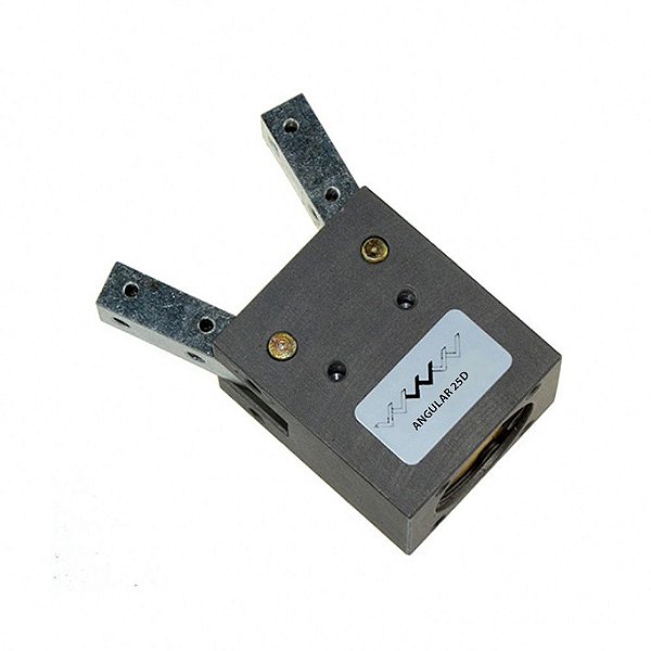 Garra Pneumática Angular 25D Dupla Ação Industrial de Precisão