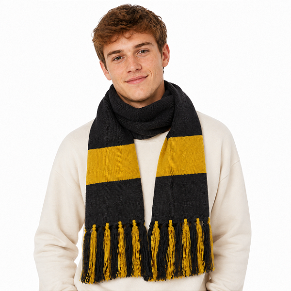 Cachecol Newt Cinza e Amarelo