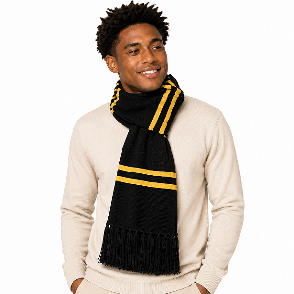 Cachecol Preto e Amarelo
