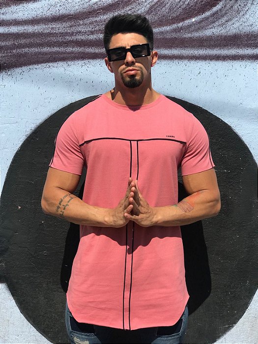 Camiseta longline elastano