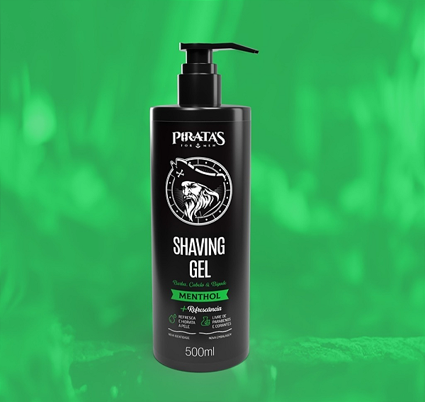 Shaving em Gel Mentol 500g - Pirata's For Men