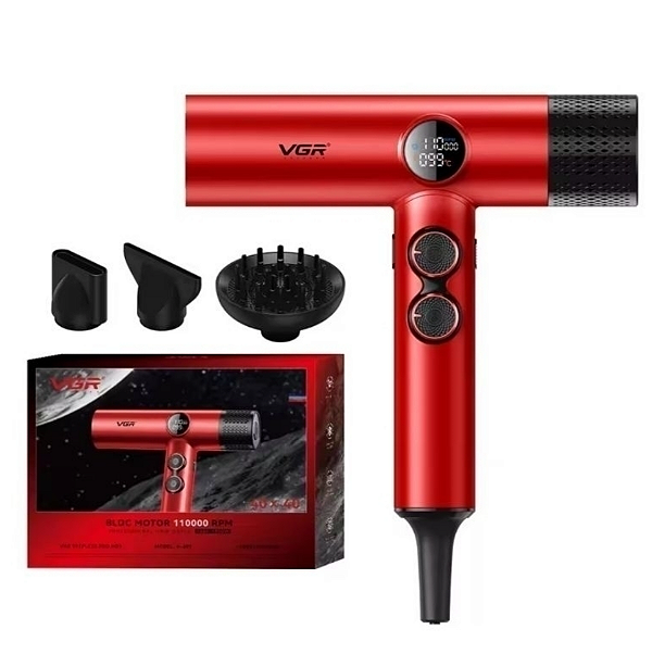 Secador de Cabelos Profissional VGR - 401 RPM 110.000 Red 110v