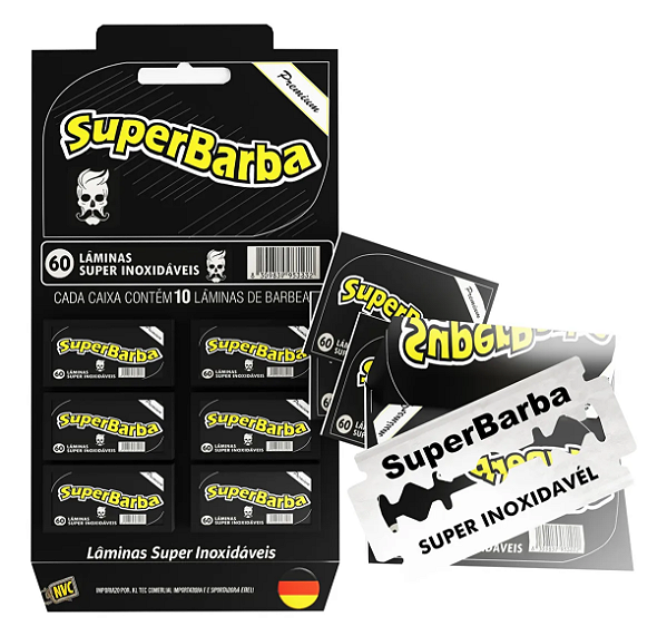 Cartela de Lâmina Super Barba Com 60 Unidades