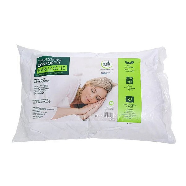 Travesseiro Bariloche Eco Brasil Fibra Siliconizada 50x70cm Hipoalergênico
