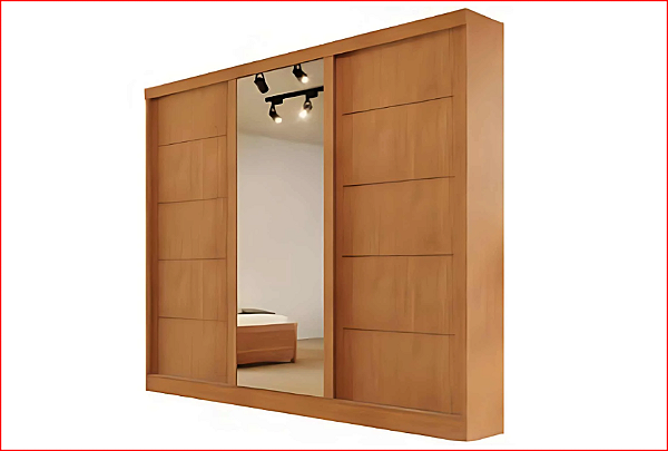 Roupeiro Capri 3 Portas com Espelho Nature