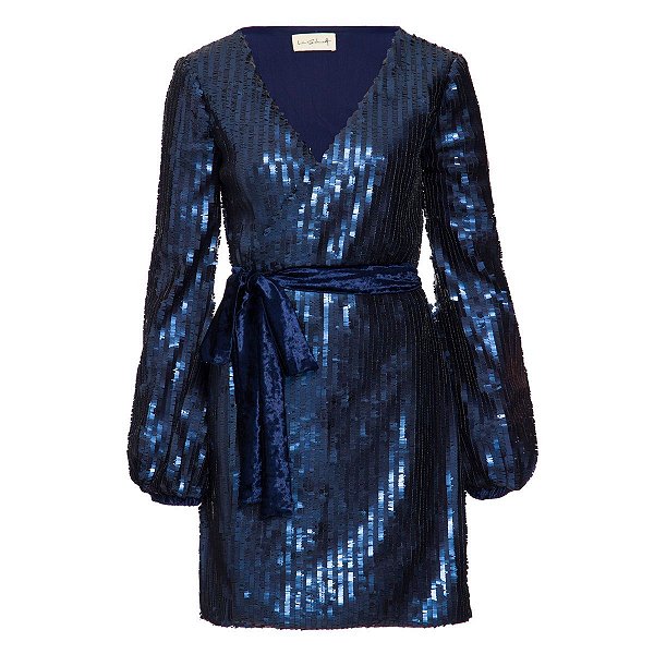 vestido de paete azul