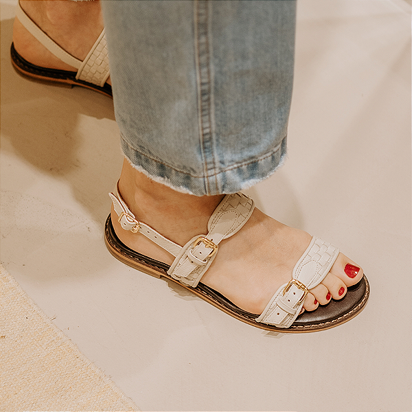 Rasteira Amalfi Off White Anas