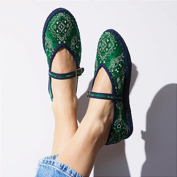 Espadrille Bebel Bandana Verde Anas