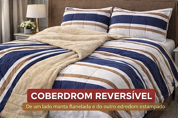 Coberdrom Manta Flanelada Dupla Face - QUEEN