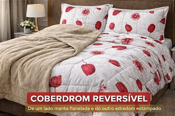 Coberdrom Manta Flanelada Dupla Face - QUEEN