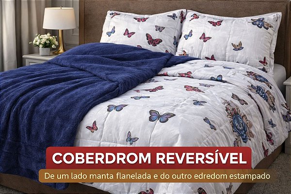 Coberdrom Manta Flanelada Dupla Face - QUEEN