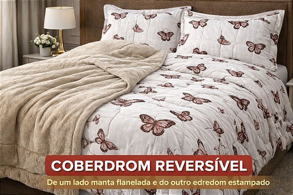 Coberdrom Manta Flanelada Dupla Face - QUEEN
