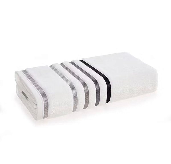 Toalha de Banho Gigante Karsten Lumina - Branca/Cinza