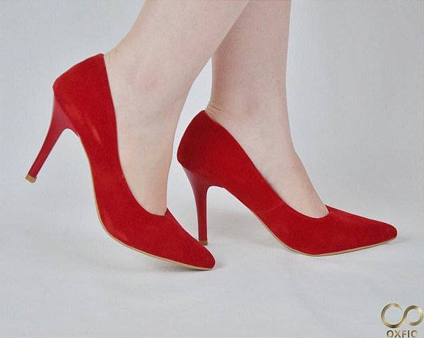 scarpin vermelho veludo