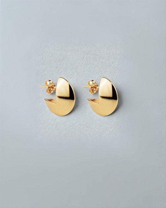 Brinco argola oca 3/4 folheado a ouro 18K hipoalergênico