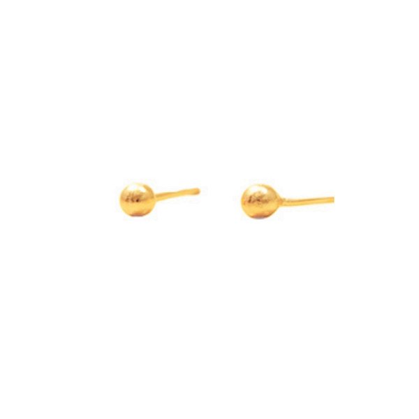 Brinco bolinha tarraxa baby segundo furo folheado a ouro 18K hipoalergênico