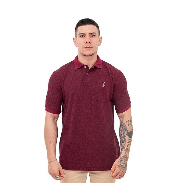 Polo Ralph Lauren Bordo Mescla Logo Colorido