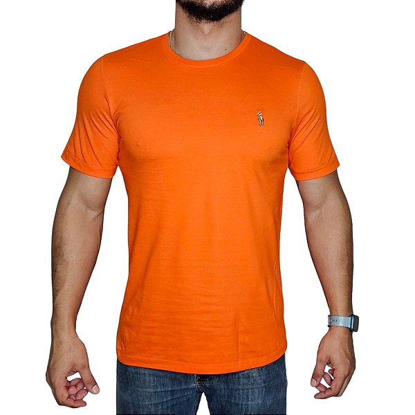 Camiseta Ralph Lauren Laranja Logo Colorido