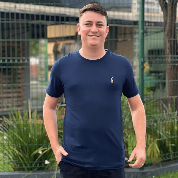 Camiseta Ralph Lauren Marinho Logo Colorido