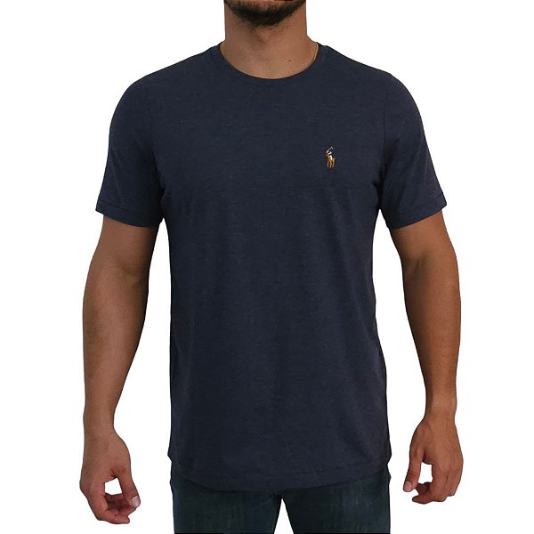 Camiseta Ralph Lauren Marinho Mescla Logo Colorido