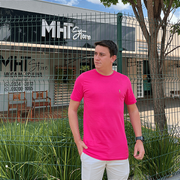 Camiseta Ralph Lauren Rosa Pink Logo Colorido