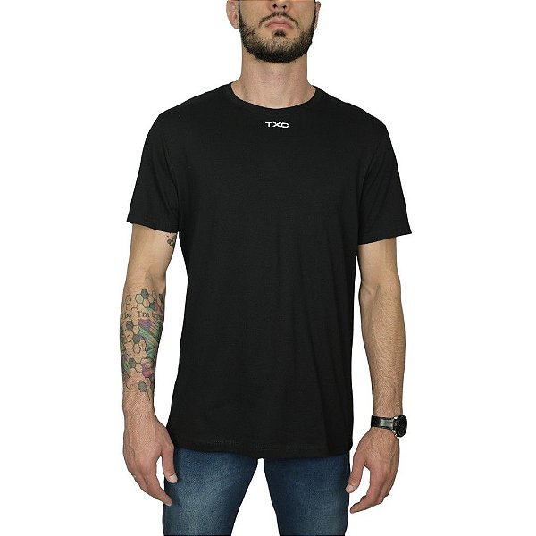 Camiseta Básica Txc Preto Estampada Centralizado 19729