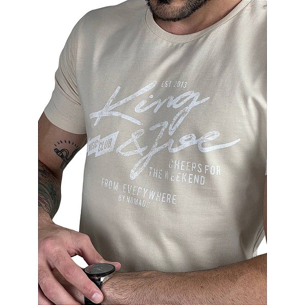 Camiseta Kingejoe Areia Slim Estampada Music Club