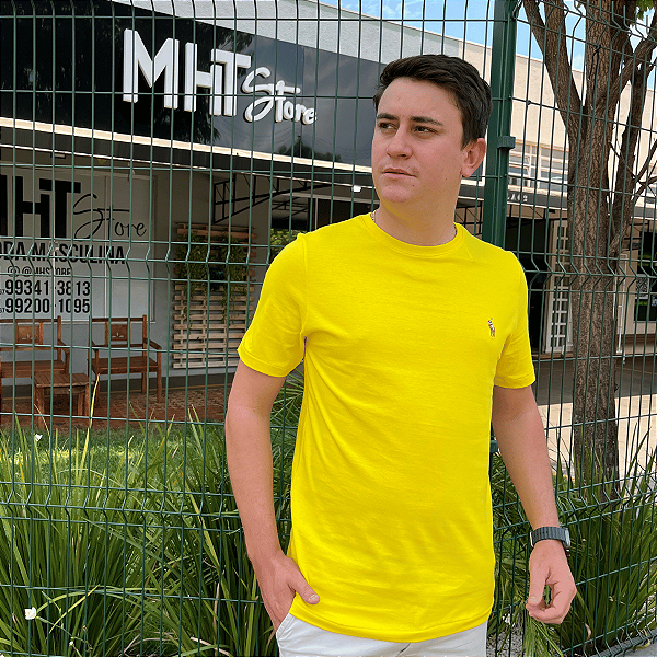 Camiseta Ralph Lauren Amarelo Logo Colorido