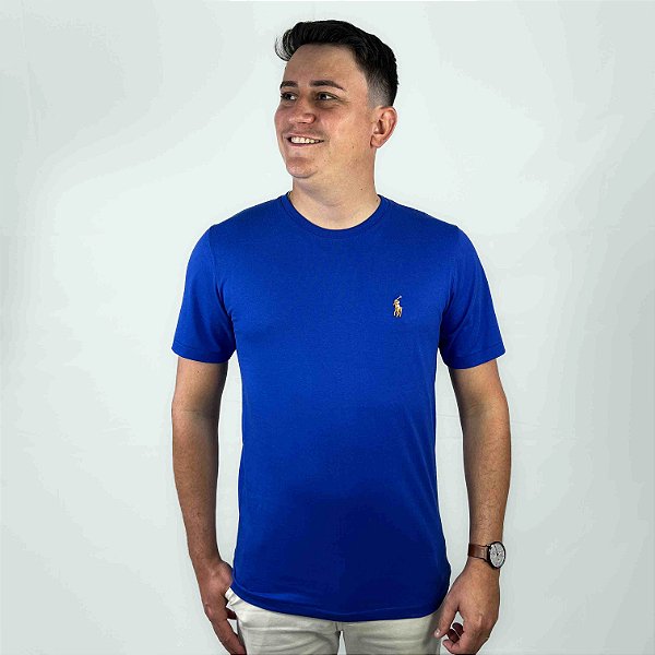 Camiseta Ralph Lauren Azul Royal Logo Colorido