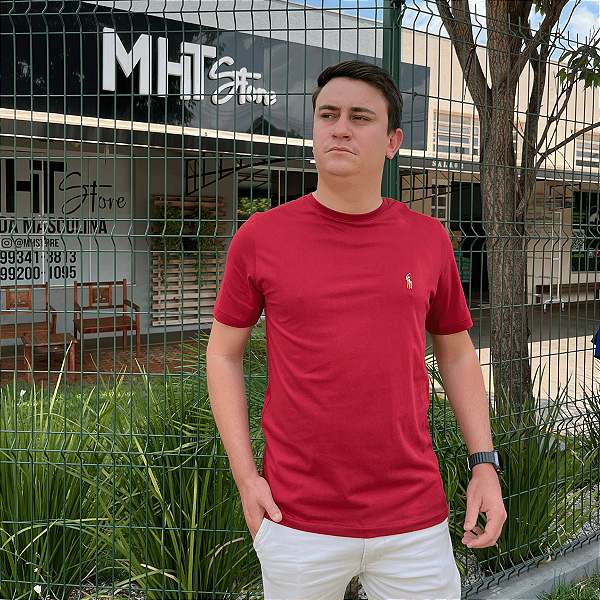 Camiseta Ralph Lauren Bordo Logo Colorido