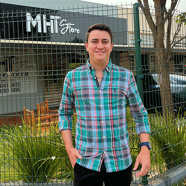 Camisa Ralph Lauren Multi Color Manga Longa Verde Logo Clássico Marinho