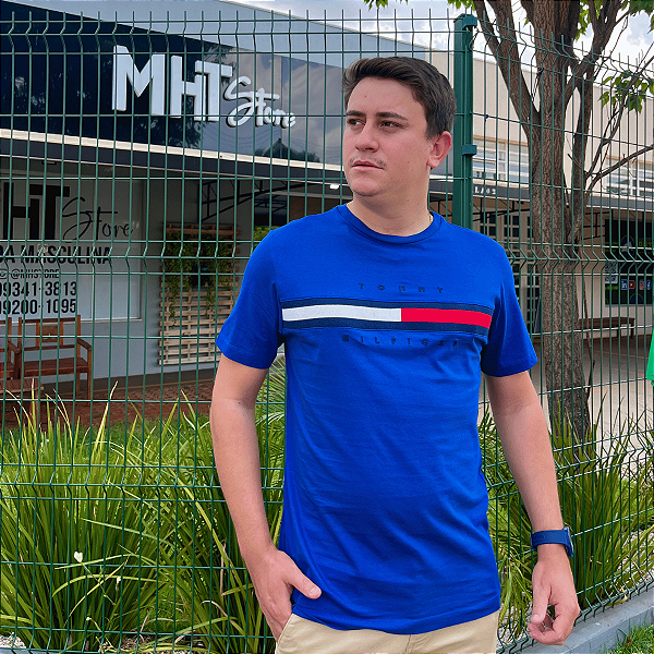 Camiseta Tommy Hilfiger Azul Royal Flag