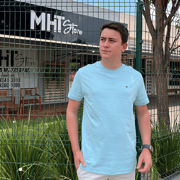 Camiseta Tommy Hilfiger Azul Claro Essential