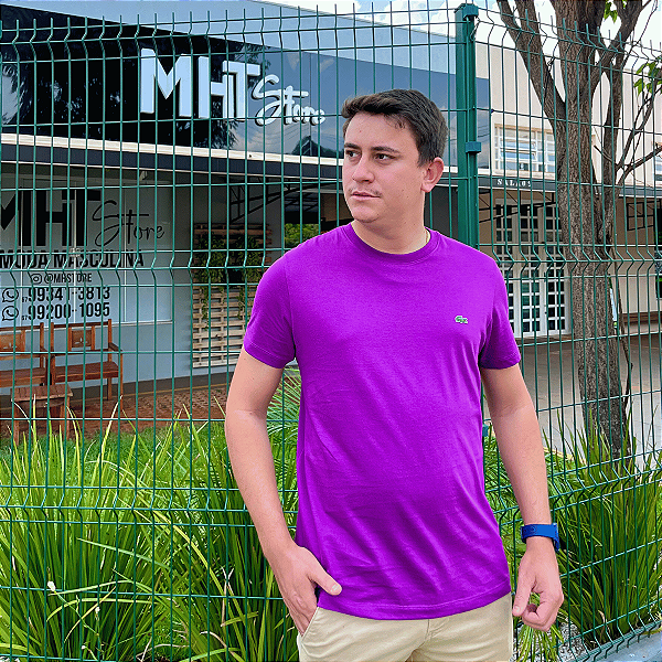 Camiseta Lacoste Roxo Clássica Básica