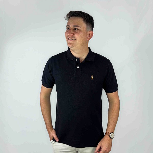 Polo Ralph Lauren Preto Logo Colorido