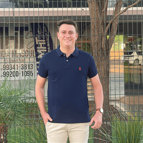 Polo Ralph Lauren Azul Marinho Logo Clássico Vermelho