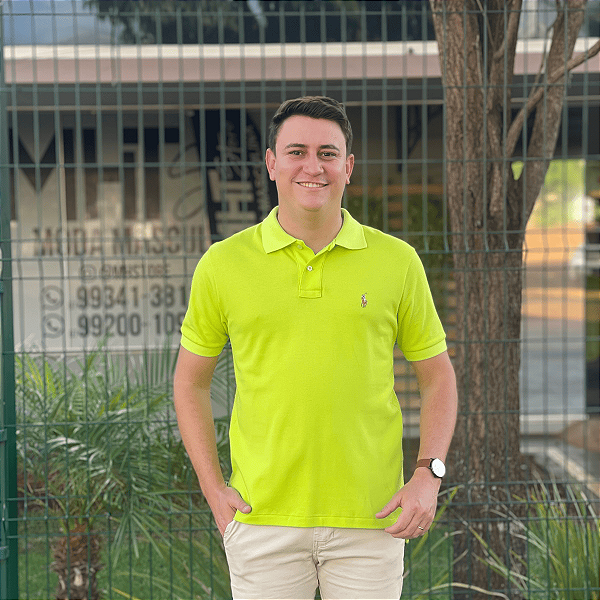 Polo Ralph Lauren Verde Limão Logo Colorido