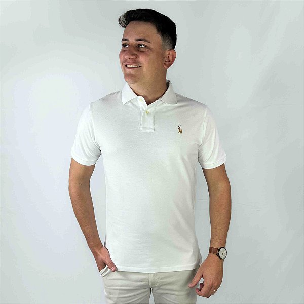 Polo Ralph Lauren Branco Logo Colorido